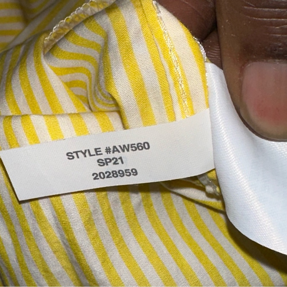 J Crew Women’s 4 Classic Fit Crisp Poplin Shirtdress Yellow Stripe Preppy Boho - Picture 11 of 12